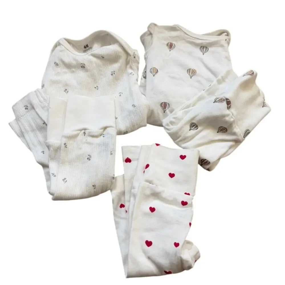 NWOT H&M Lot of 5 Baby Clothes 3mos Pants and Long Sleeve One Pieces